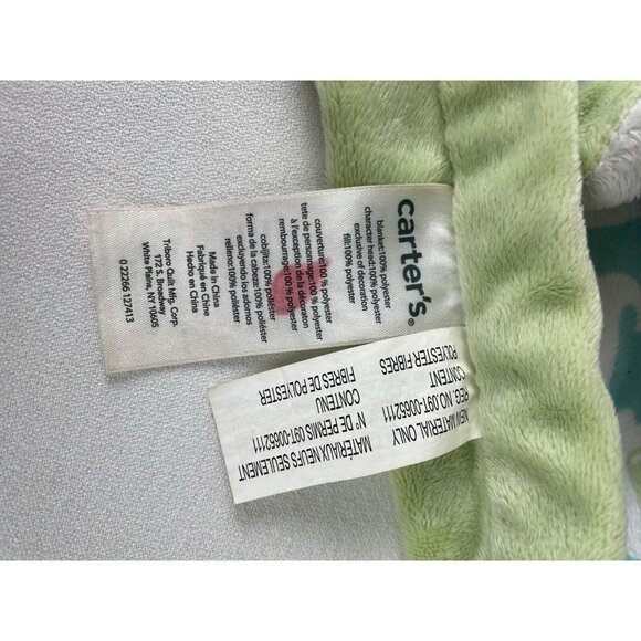 Carters Green Elephant Security Blanket Lovey With Soft Plush Elephant Print Des - Picture 6 of 8
